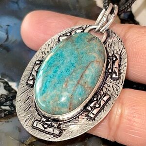 Blue Brown Apatite Pendant 2”